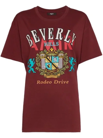 Shop Amiri Beverly Hills Print T In Burgundy