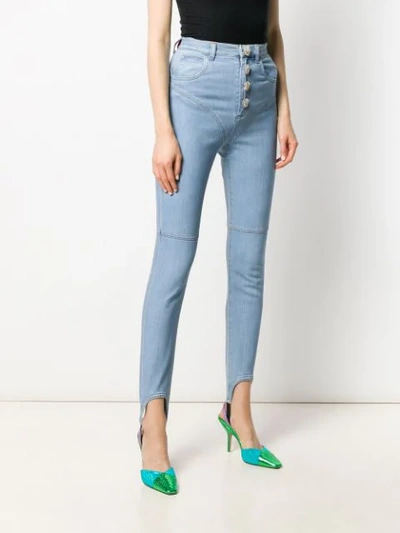 ALESSANDRA RICH FAB HIGH-RISE JEANS - 蓝色