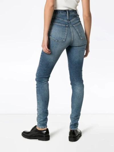 Shop Hyke Faded Slim-fit Jeans In Blue