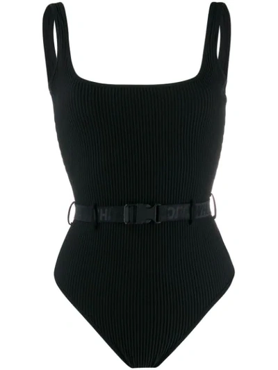 Shop Off-white Industrial Belt Swimsuit In Black