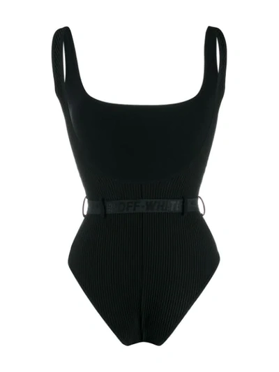 Shop Off-white Industrial Belt Swimsuit In Black