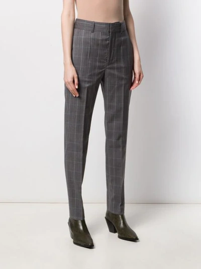 Shop Isabel Marant Étoile Nelson Check Slim-fit Trousers In Grey