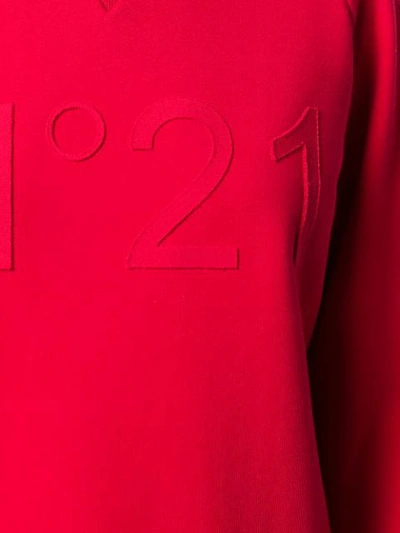 Shop N°21 Embossed Logo Sweatshirt In Red