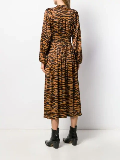 Shop Andamane Zebra Print Midi Dress In Brown