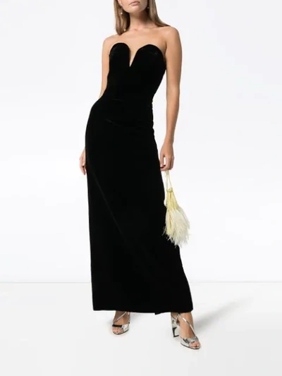 Shop Michael Lo Sordo Jessica Sweetheart Evening Gown In  Black