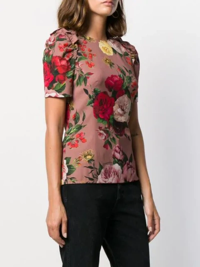 Shop Dolce & Gabbana Rose Print Top In Hf82a Rose Barocche Fdo Nero