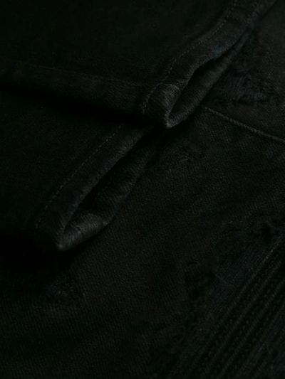 Shop Amiri Distressed Skinny Jeans In Black