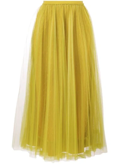 Shop Red Valentino Full Midi Skirt In Green