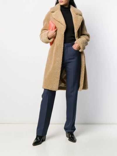 Shop Stand Studio Concealed Fastened Coat In Neutrals