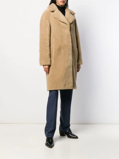 Shop Stand Studio Concealed Fastened Coat In Neutrals