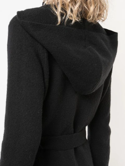 Shop Atm Anthony Thomas Melillo Hooded Belted Coat In Black