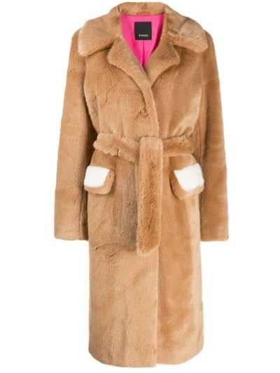 Shop Pinko Oversized Coat In Neutrals