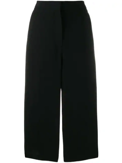 Shop Rochas Cropped Tailored Trousers In Black