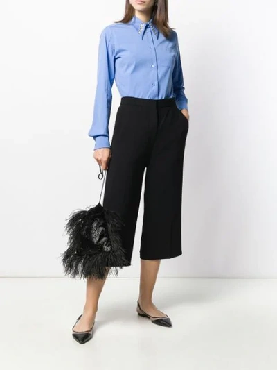 Shop Rochas Cropped Tailored Trousers In Black