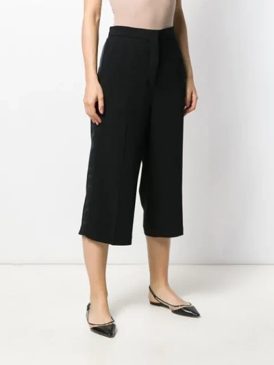Shop Rochas Cropped Tailored Trousers In Black