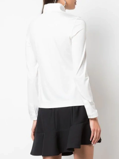 Shop Akris Punto Pleated Bib Shirt In White