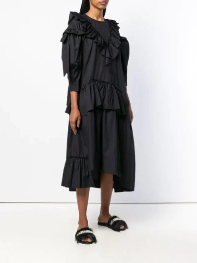 Shop Simone Rocha Ruffle Bow Dress In Black