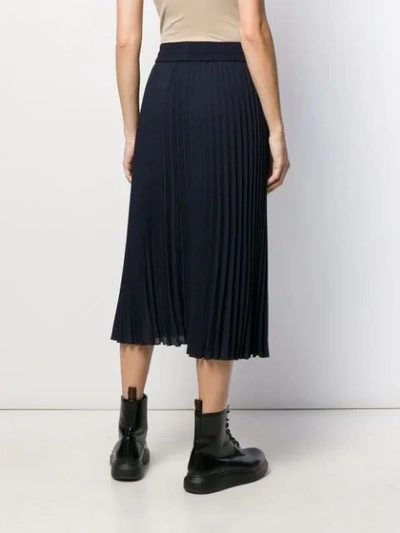 Shop Red Valentino Pleated Mid-length Skirt In Blue