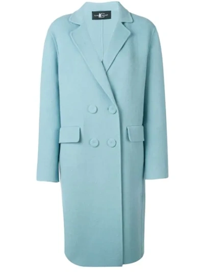 Shop Luisa Cerano Double Breasted Coat - Blue