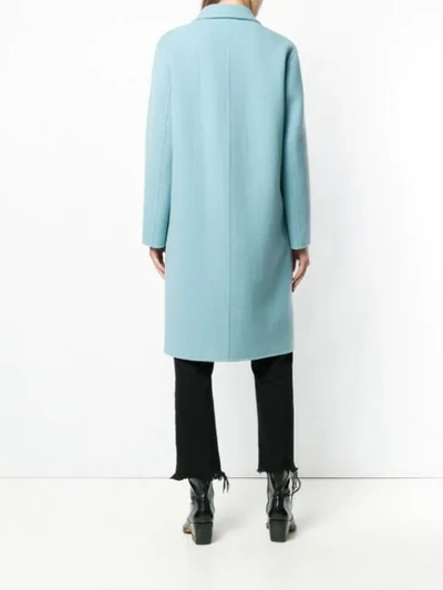 Shop Luisa Cerano Double Breasted Coat - Blue