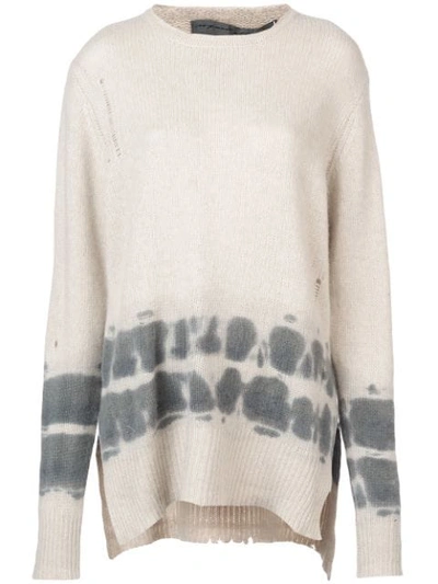 RAQUEL ALLEGRA CASHMERE DISTRESSED KNITTED SWEATER - 中性色