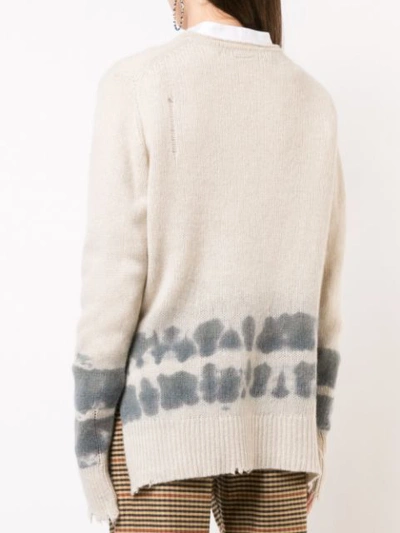 Shop Raquel Allegra Cashmere Distressed Knitted Sweater In Neutrals