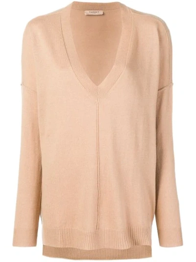 Shop Twinset Twin-set Oversized Long-sleeve Sweater - Neutrals