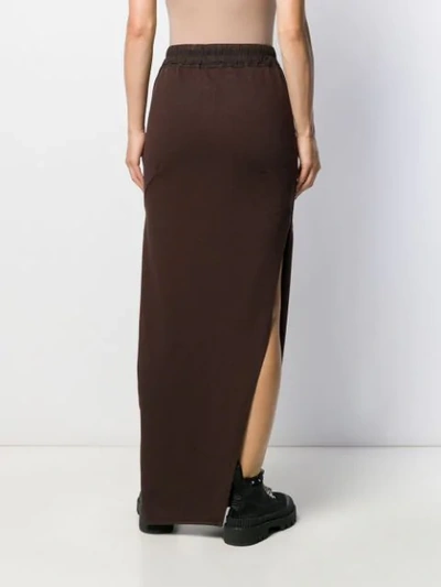 Shop Rick Owens Drkshdw Drawstring Waist Jersey Skirt In Brown