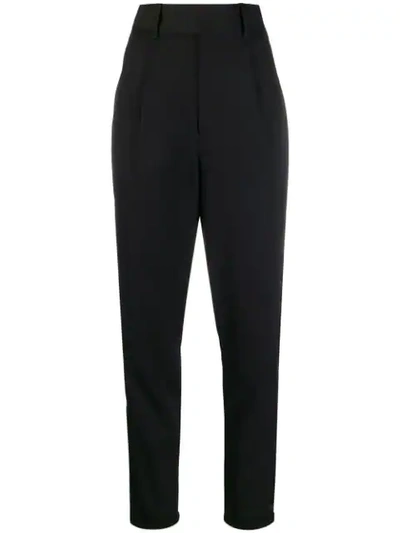 Shop Saint Laurent High-waisted Tailored Trousers In Black