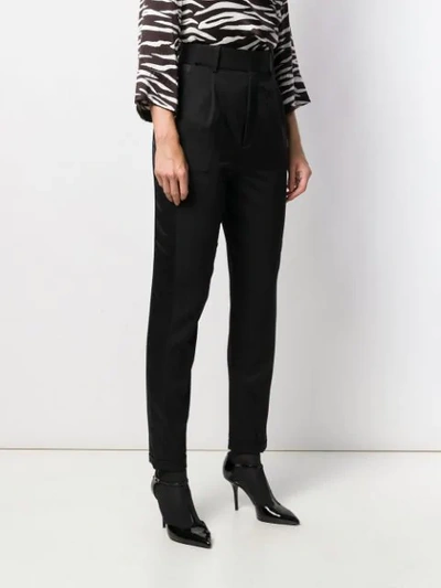 Shop Saint Laurent High-waisted Tailored Trousers In Black