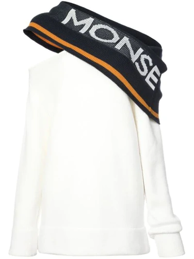 Shop Monse Logo One Shoulder Jumper  In White