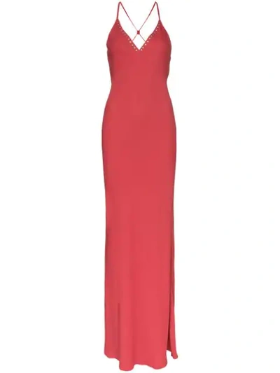 Shop Rockins Cross-back Maxi Dress In Red