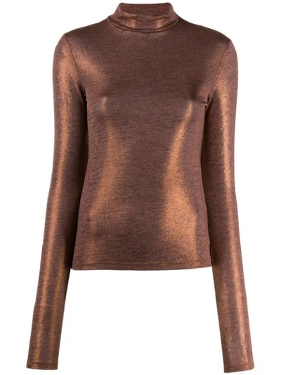 Shop Andamane Turtleneck Long-sleeved Sweatshirt In Brown
