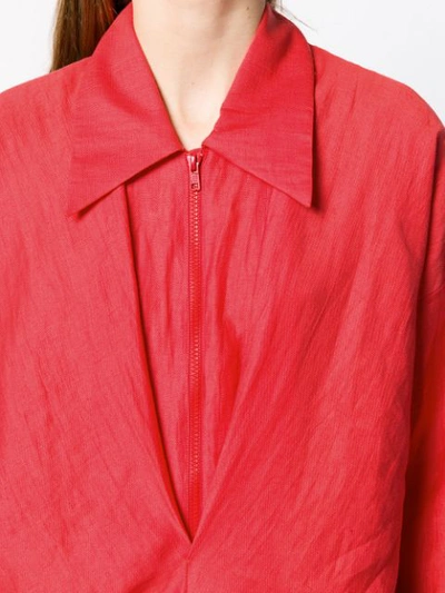 Shop Reality Studio Ruched Detail Shirt Dress - Red