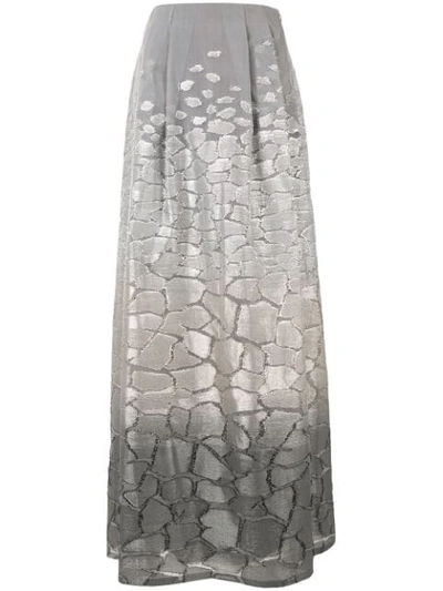 Alberta Ferretti Metallic Threading A-line Skirt In Grey