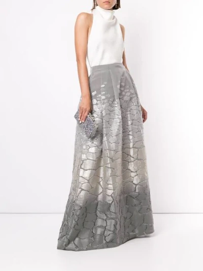 Alberta Ferretti Metallic Threading A-line Skirt In Grey