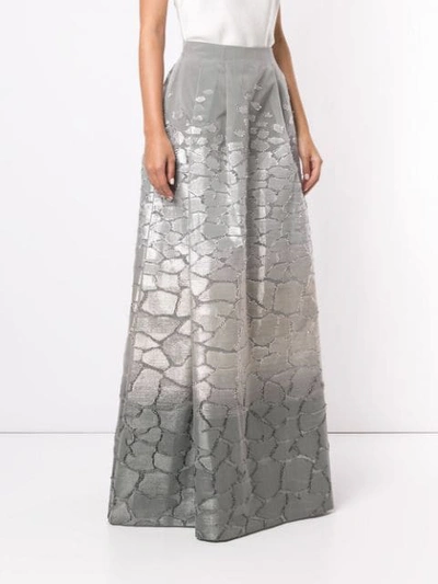 Alberta Ferretti Metallic Threading A-line Skirt In Grey