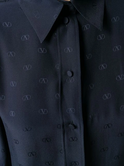 Shop Valentino Gepunktetes Hemd In 598 Navy