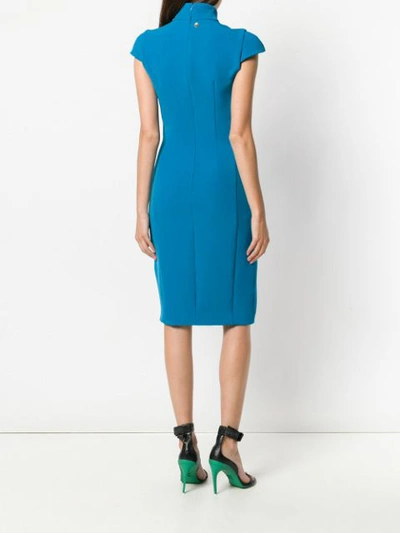 Shop Versace Collection Fitted Shortsleeved Dress - Blue