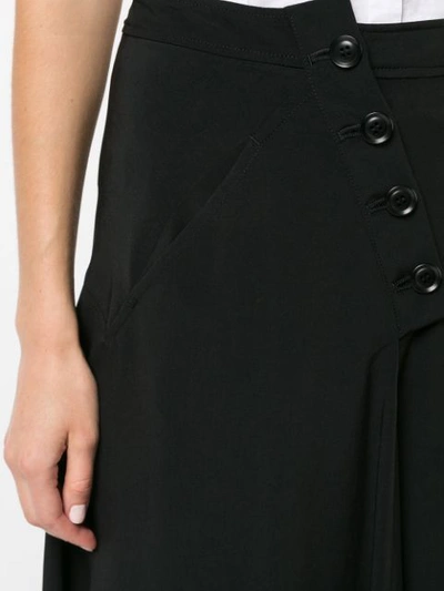 Shop Y's Asymmetric Button Midi Skirt In Black
