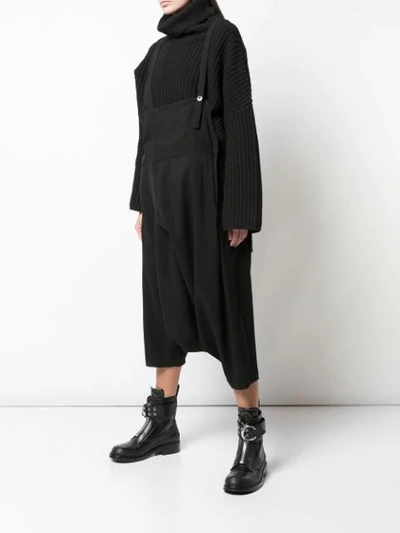 Shop Y's Dungaree Style Trousers In Black