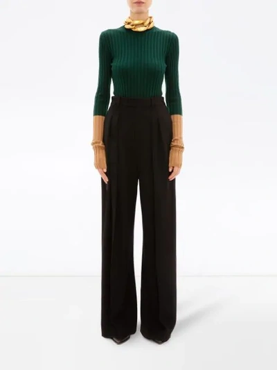 Shop Jw Anderson High Waisted Wide Leg Trousers In Black