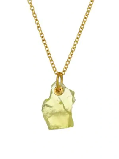 Shop Monica Vinader 18k Yellow Gold Vermeil & Lemon Quartz Pendant Necklace