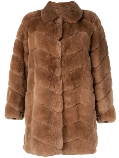 Yves Salomon Meteo Single-breasted Fur Coat In Brown | ModeSens