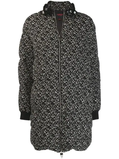 Shop Giambattista Valli Tweed Puffer Jacket In Black