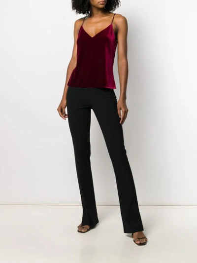 Shop Galvan Velvet Top In Red