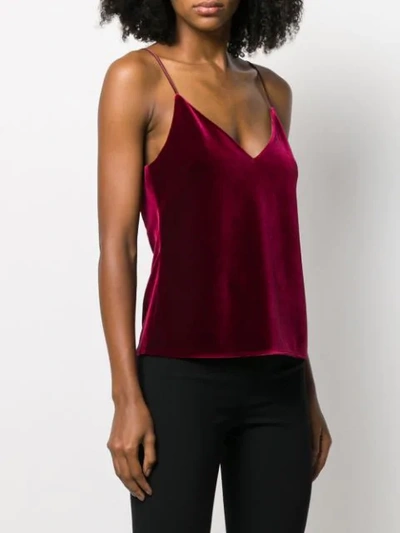 Shop Galvan Velvet Top In Red