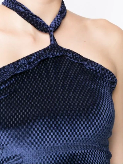 Shop Lilly Sarti Velvet Bodysuit - Blue
