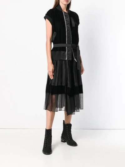 Shop Sacai Deconstructed Bomber Dress - Black