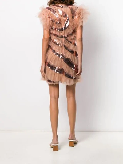 Shop Alberta Ferretti Sequin-detail Tulle Dress In Neutrals